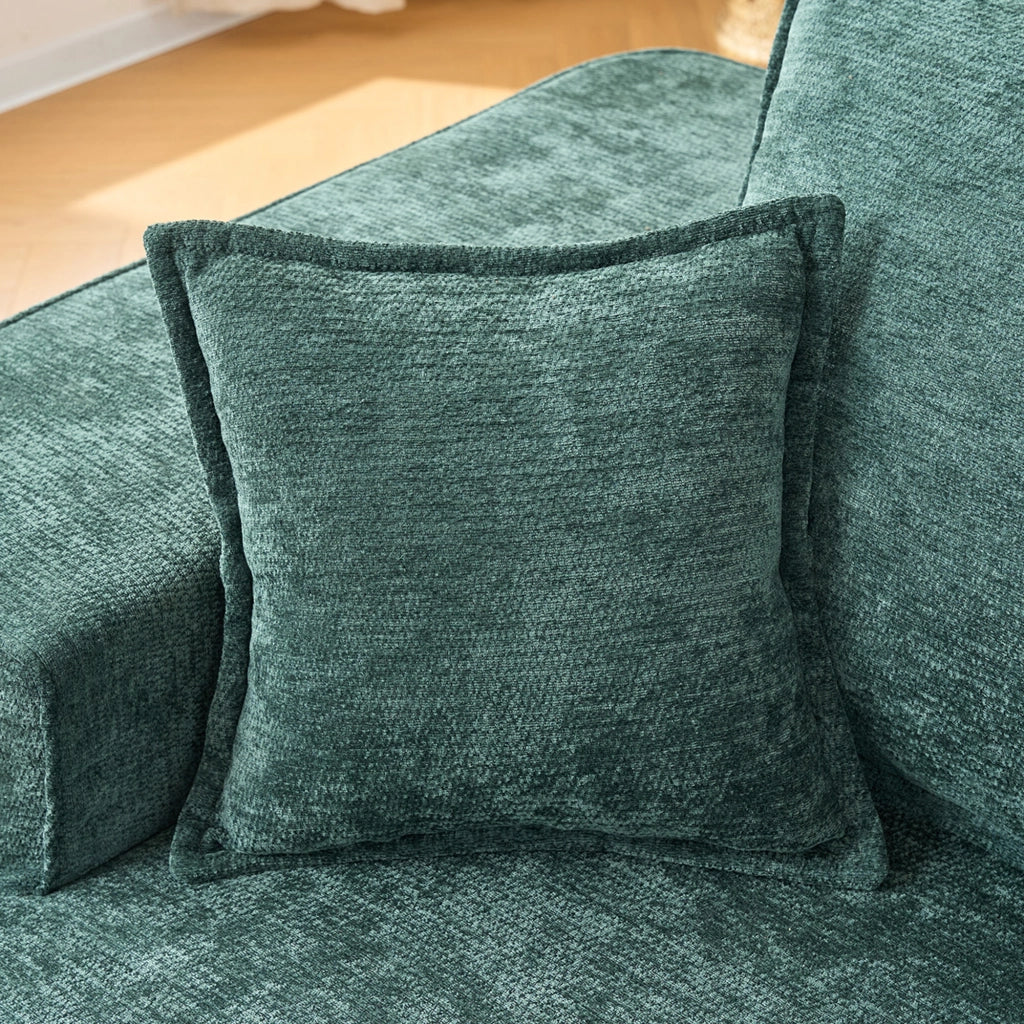 Chaise Longue Relax con Cuscino e Tasche Laterali; Comfort Morbido; Senza Montaggio; in Ciniglia Verde