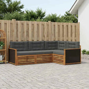 Set di divani da esterno 4 pz Naturale e Antracite Poliestere 3383285