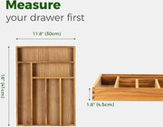 Organizzatore per accessori da cucina e argenteria - Teak - Sostegno per posizionamento di 6 posate