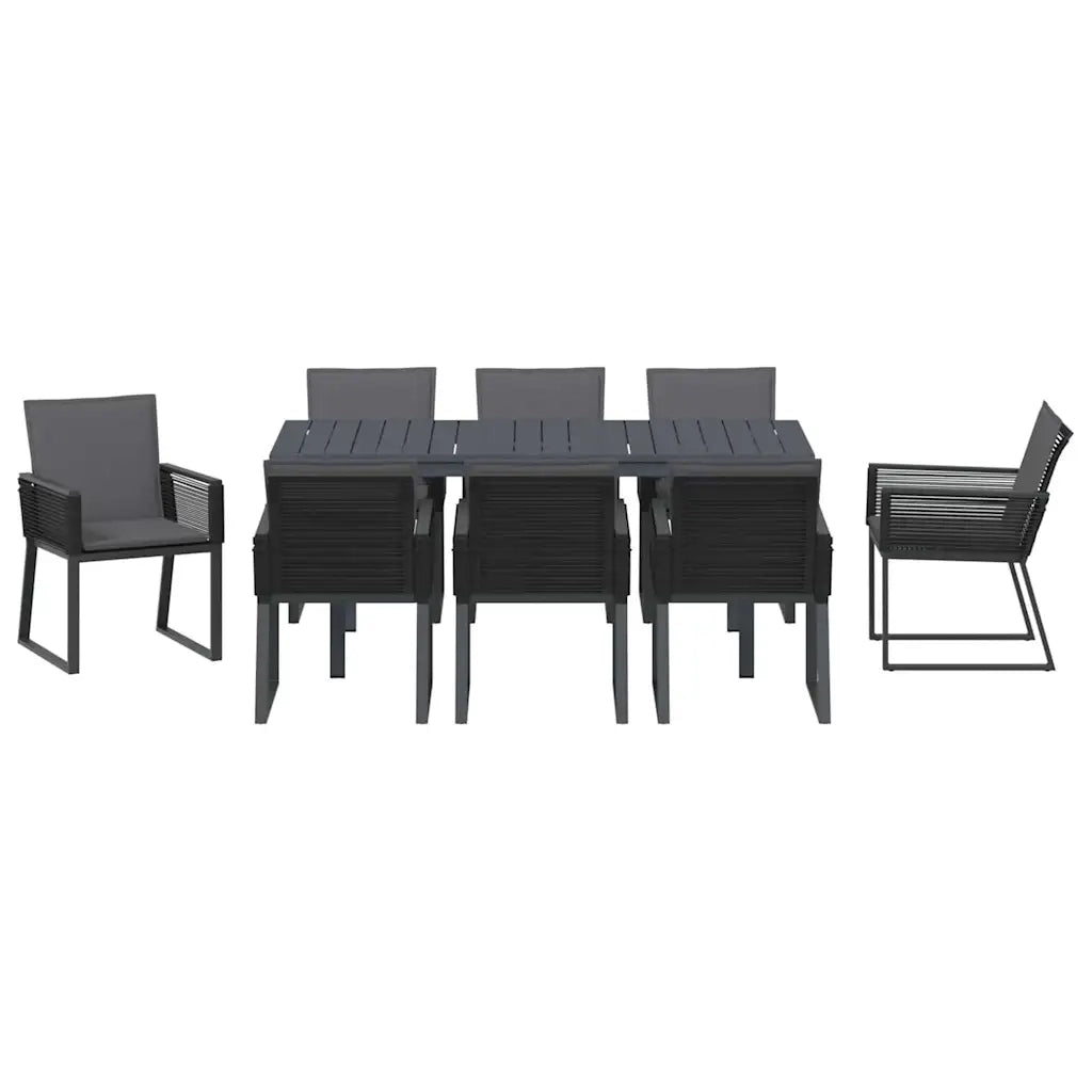 Set da Pranzo per Giardino 9 pcs Antracite polyrattan 3378823
