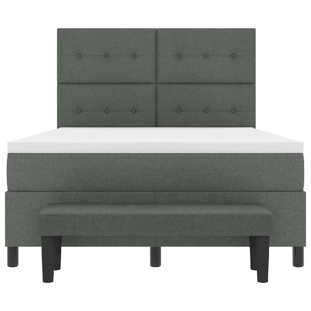 Letto a molle con cuscino Grigio scuro 140 x 190 cm Tessuto 3344066