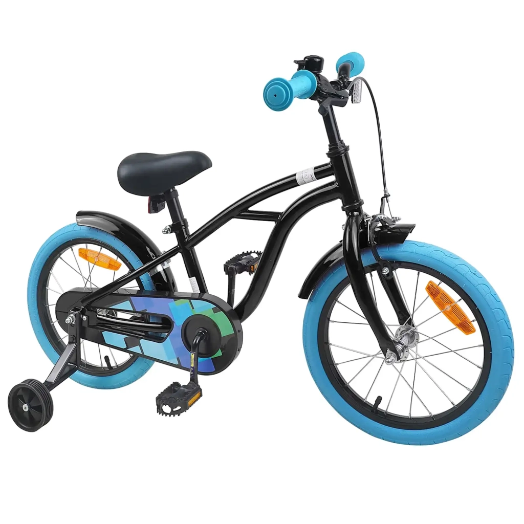 Bicicletta per Bambini 16 Pollici per bambini di 4-6 anni Nero 42009317