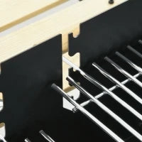 Barbecue a Carbonella ad Altezza Regolabile con 2 Griglie e 2 Ripiani, in Metallo e Legno, 113x53.5x82.5 cm, Nera