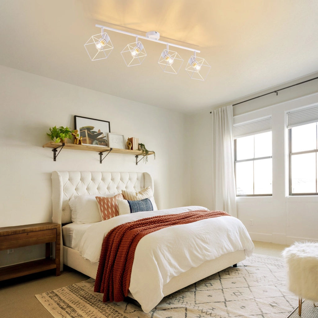 ZMH Faretto da soffitto 4 fiamme orientabile 350° lampada da soffitto vintage in metallo soggiorno