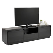 Mobile porta TV Morrigan, Credenza da soggiorno, Armadio basso per TV, Base parete attrezzata, 160x30 h42 cm, Nero