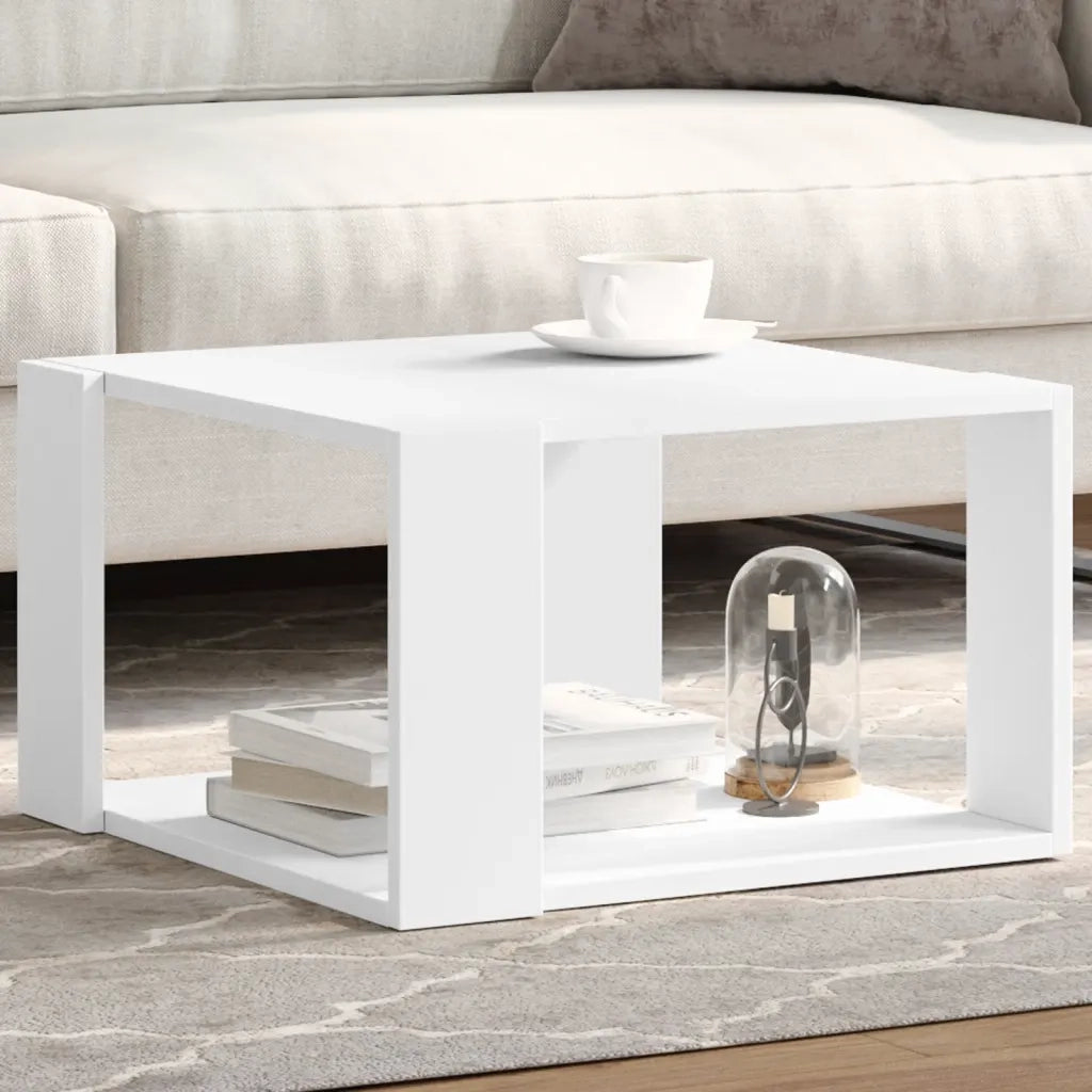 vidaXL Tavolino da Salotto Bianco 51,5x51,5x30 cm in Legno Multistrato