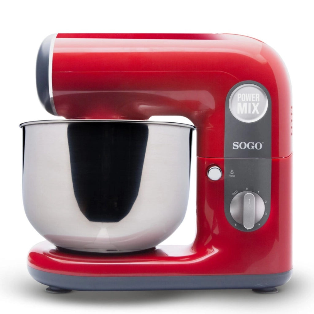 Impastatrice planetaria 1000W con ciotola acciaio inox 5L, 6 velocità turbo, testa inclinabile cucina - SOGO