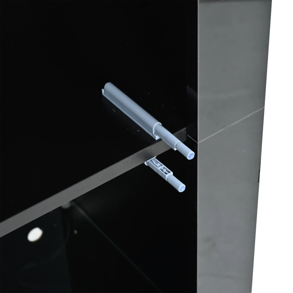 Vetrina con 2 ante; 3 ripiani regolabili e illuminazione LED per soggiorno 61x42x162 cm