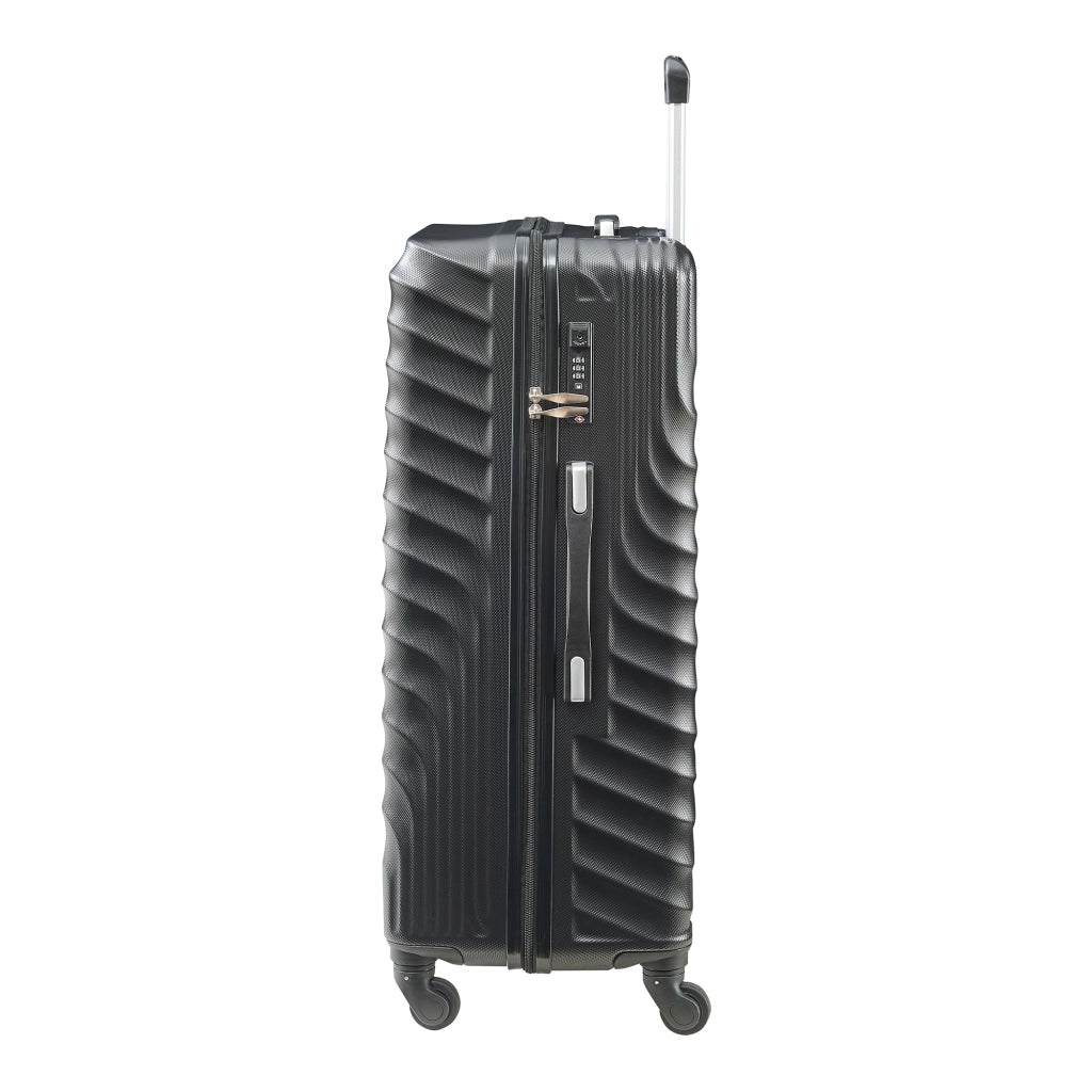 Set Trolley Pona di 3 Valigie Rigide in Misure S/M/L - Nero pro.tec