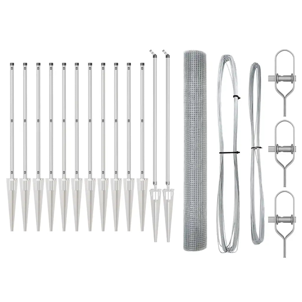 Palo della recinzione Argento 25 x 1,4 m (rete 16 x 16 mm)