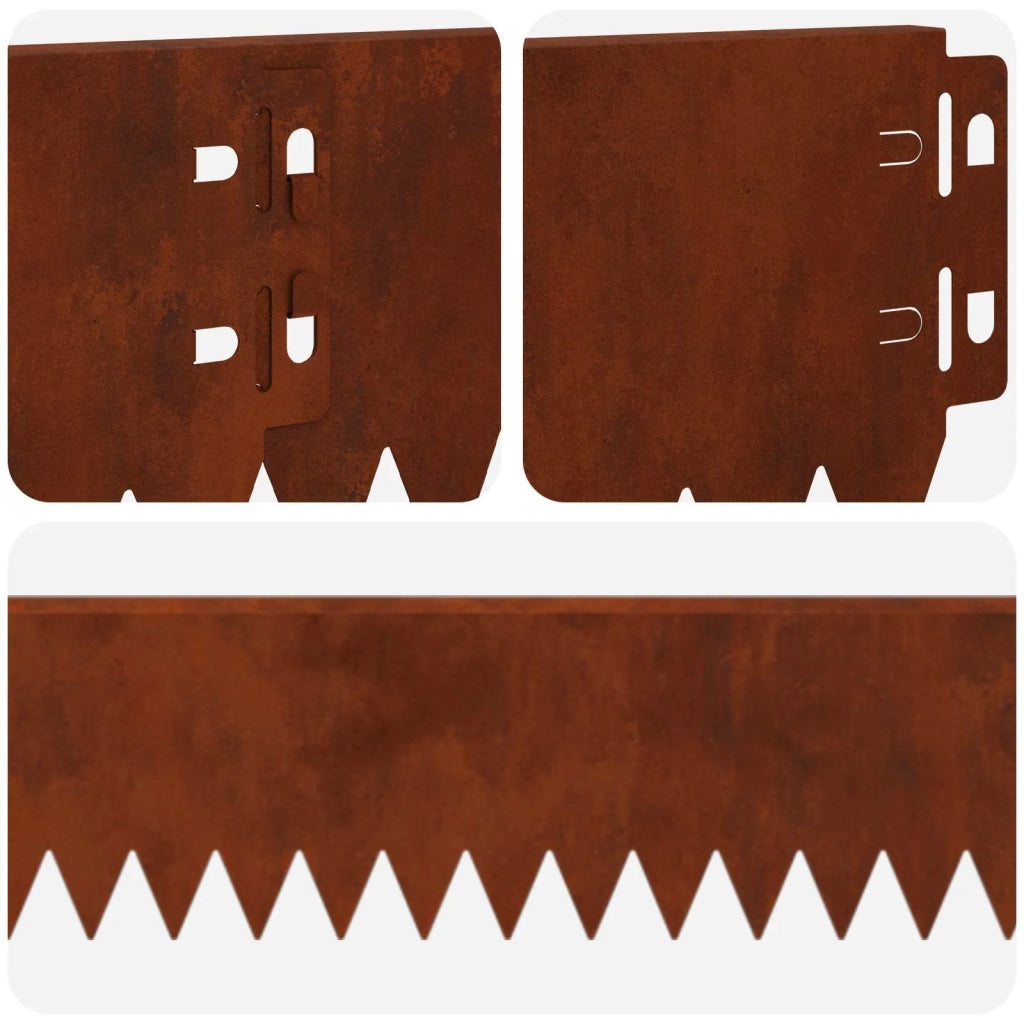 Bordura per Prato 30 pcs 103 x 10 cm Acciaio Ruggine 8008348