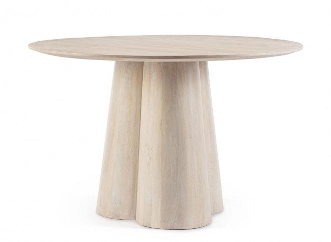 Tavolo Rotondo Fisso Ø 120x77 cm Caffè White in Legno