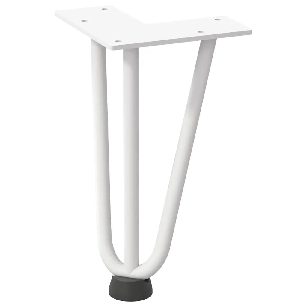 Gambe a forcina per tavolino 4 pz bianche 20 cm in acciaio massiccio 4012433