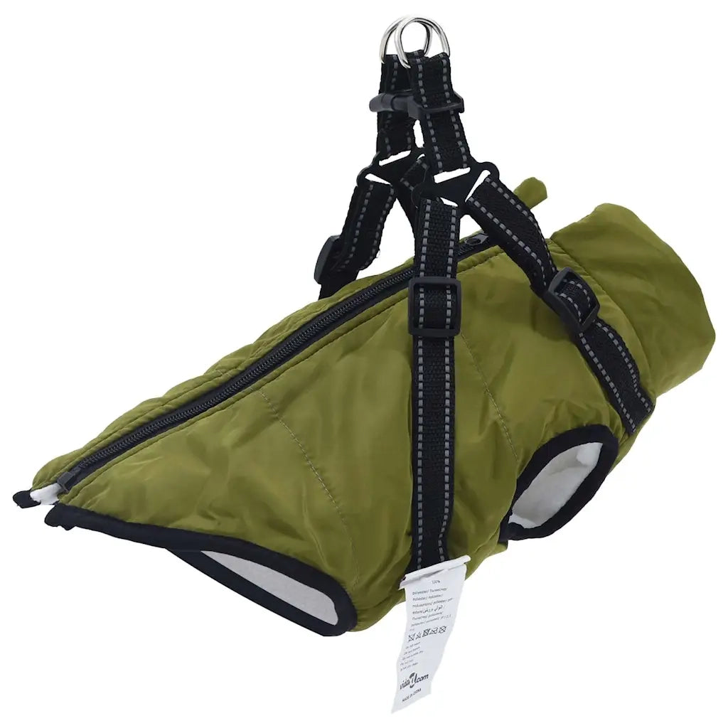 Cappotto Cani Imbracatura Impermeabile Riflettente Verde L40