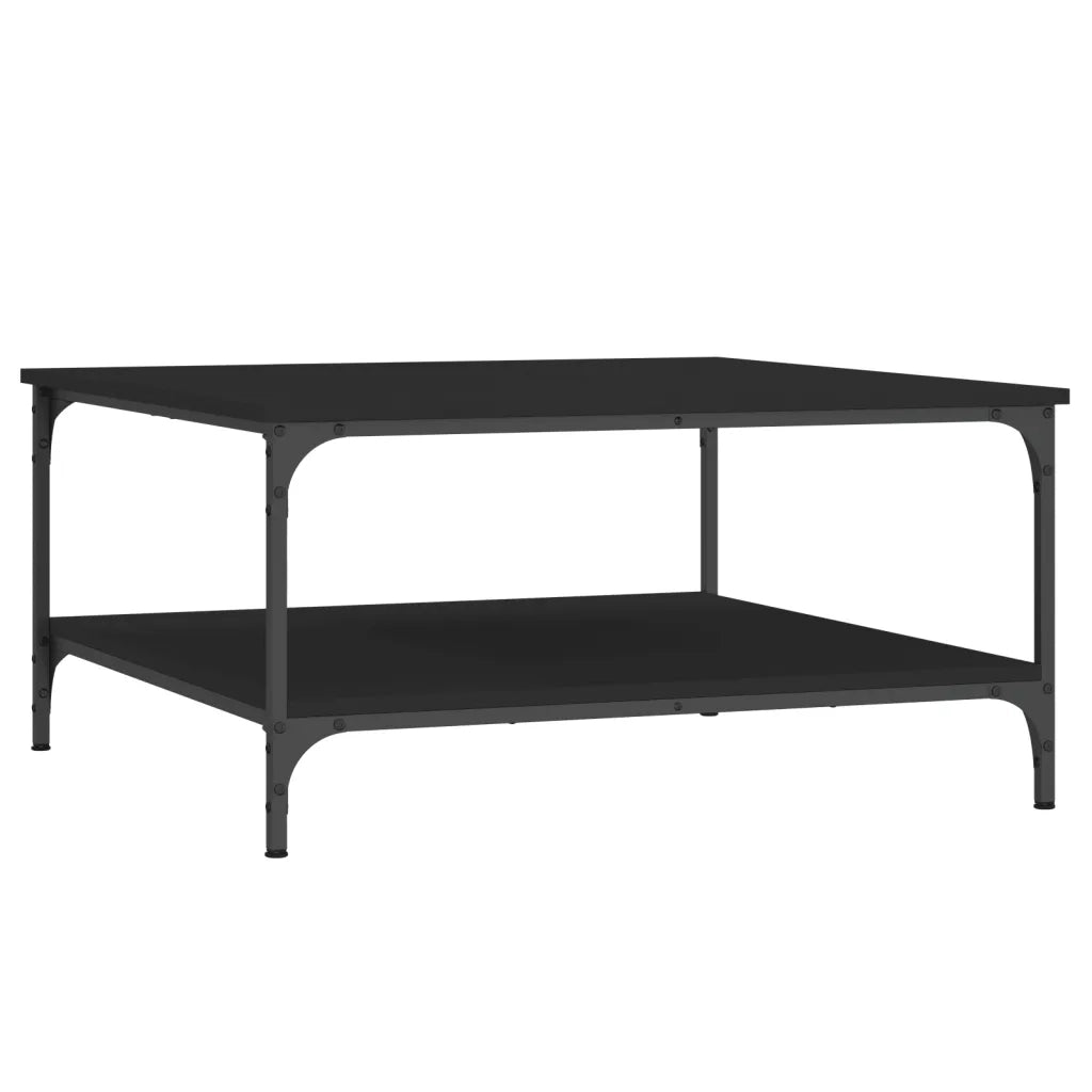 Tavolino da Salotto Nero 80x80x40 cm in Legno Multistrato 832838