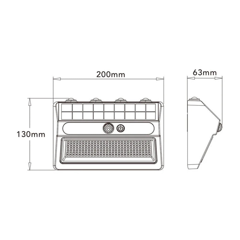 Trade Shop - Applique Solare Da Esterno Con Sensore Di Movimento Ip54 24w Luce 3000k+6500k Zq-db-004jx -