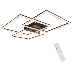 ZMH Lampada da soffitto LED glamour cristallo nero design modulare 82W per interni