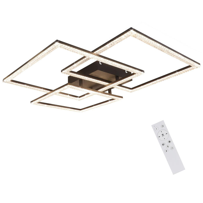 ZMH Lampada da soffitto LED glamour cristallo nero design modulare 82W per interni