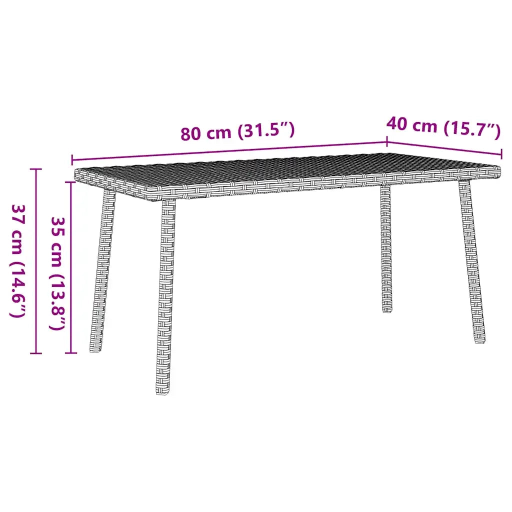 Tavolino da Giardino | Tavolino da esterno Rettangolare Grigio Chiaro 80x40x37 cm