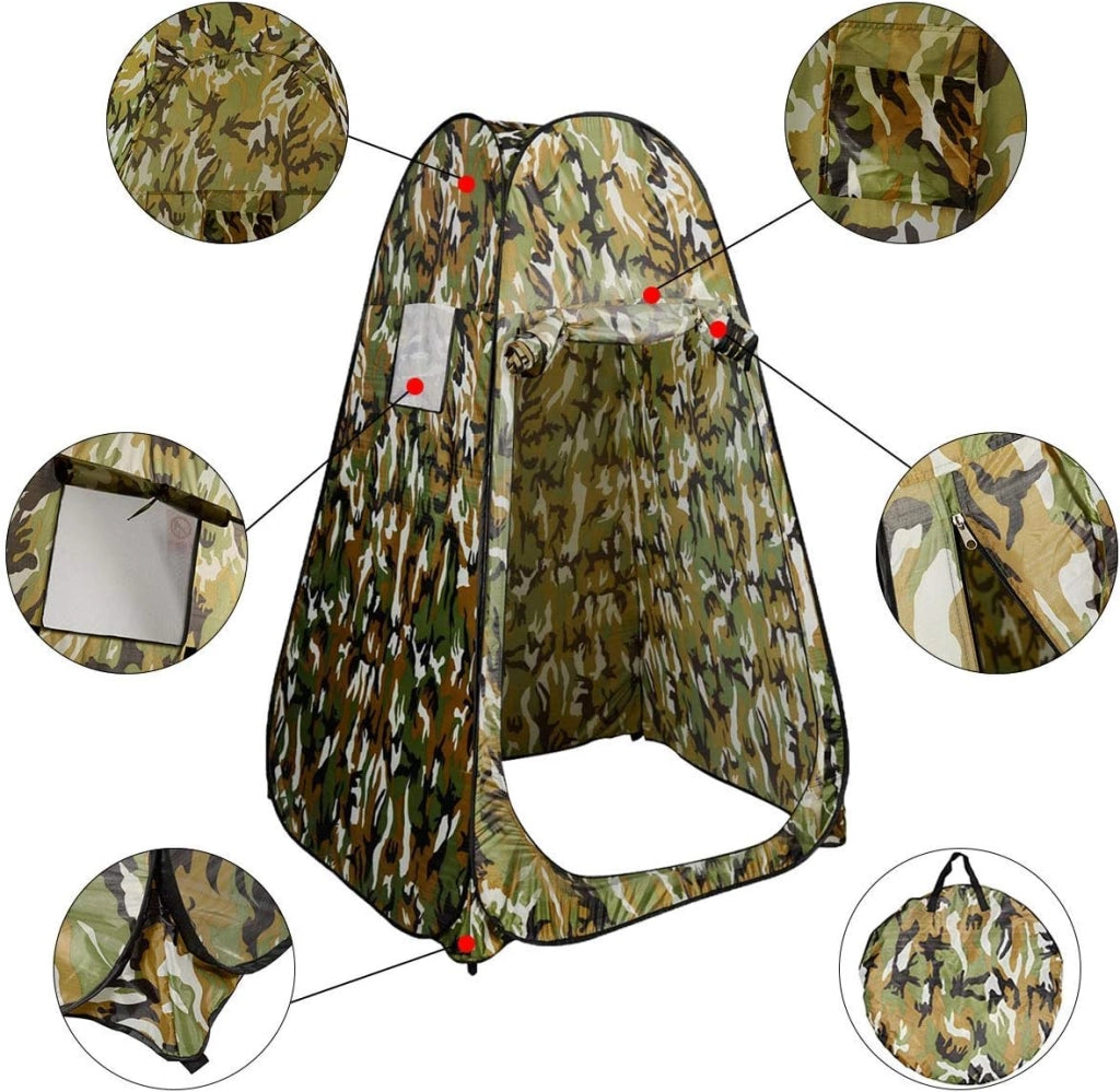 Tenda Cambiando Tenda da Doccia Esterno Tenda Pop-up per Campeggio Spiaggia, 120 x 120 x 190 cm（Camo）