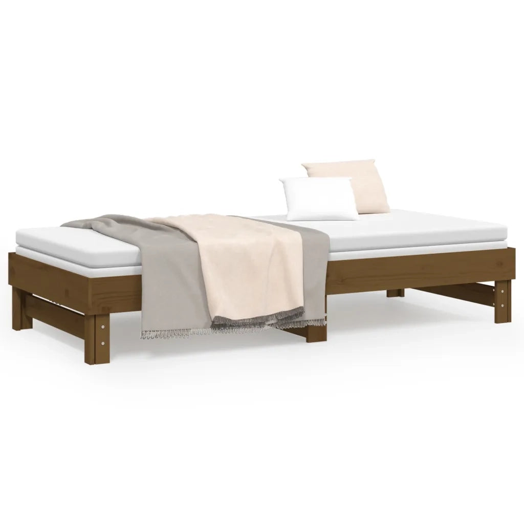 Letto da camera | Dormeuse Estraibile Ambra 2x(100x200) cm Legno Massello di Pino
