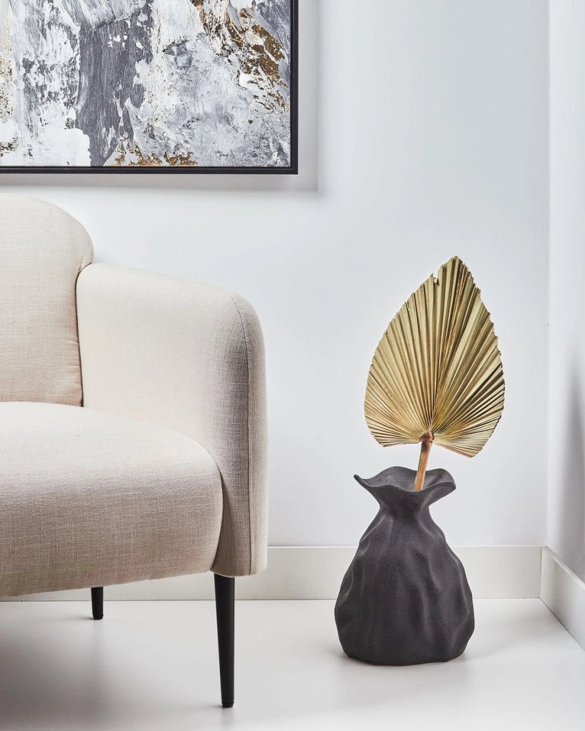 Vaso per fiori Gres bianco Decorazione per interni Pezzo Design moderno Impermeabile