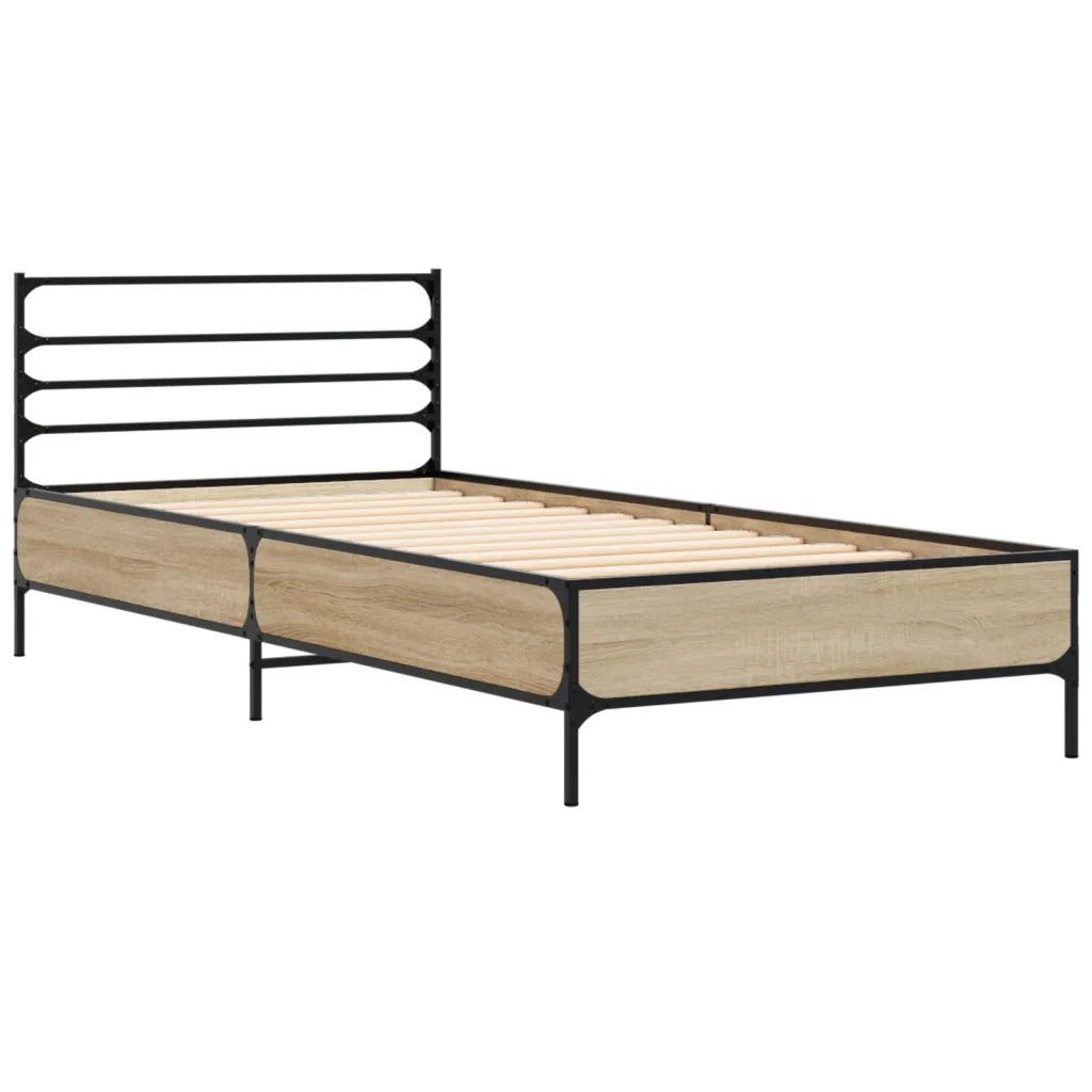 Giroletto Rovere Sonoma 90x190cm in Legno Multistrato e Metallo 845628