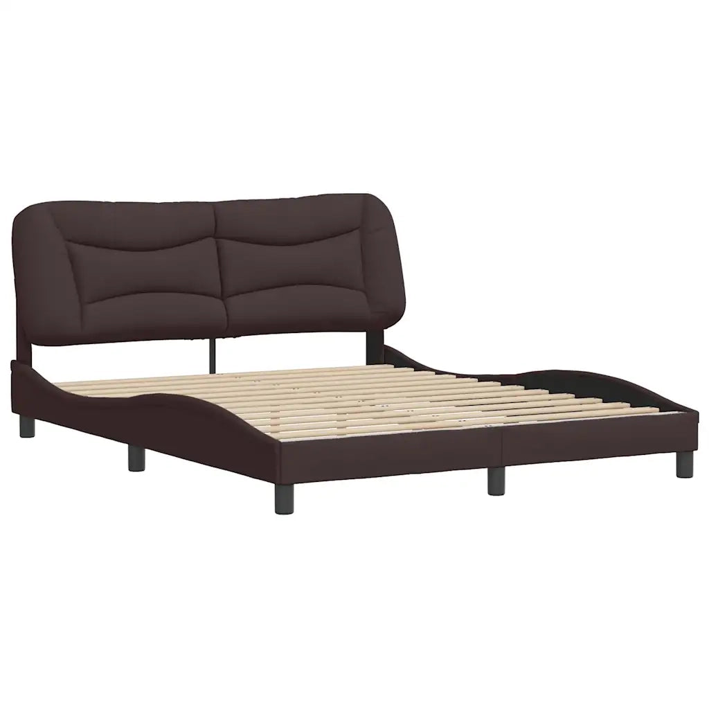 Giroletto senza Materasso Hvar Marrone Scuro 160x200 cm Tessuto 3207782