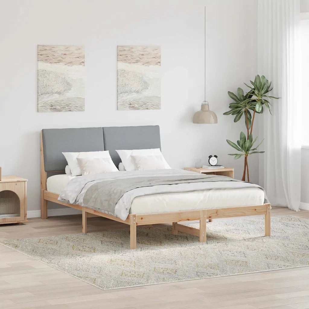 Struttura del letto-Giroletto Marrone e grigio chiaro 150 x 200 cm 217280