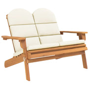 Panca da giardino mobili da giardino per esterni Terrazza Adirondack e cuscini 126 cm in legno massello di acacia 02_0011339