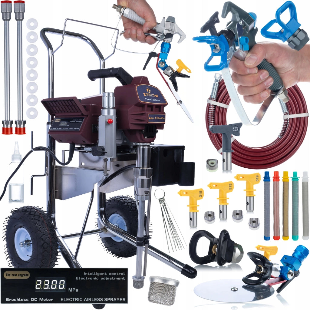 Pompa a Pistone Zenthril Apex B StandPro 2500W – Alta Pressione 20MPa, 3,2L/min | Verniciatura Professionale