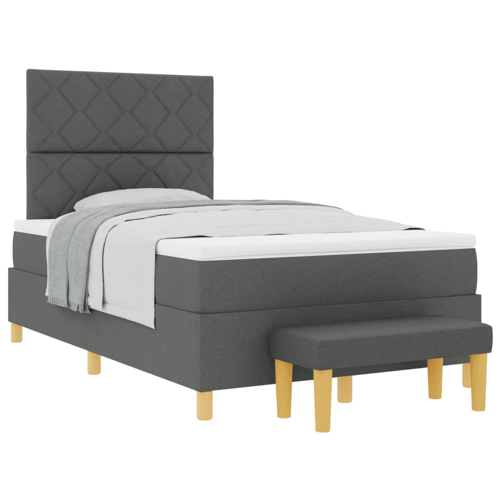 Letto a molle con materasso Grigio scuro 120 x 200 cm Tessuto 3344367