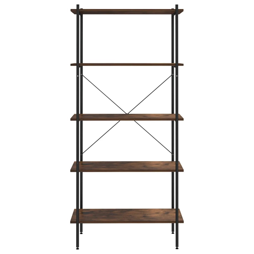 Scaffale con 5 Mensole Nero e Naturale 80x40x163 cm CFW9560413