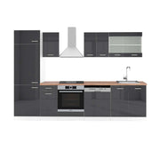 Vicco Cucina componibile Antracite lucido/bianco 300 cm , PL Rovere