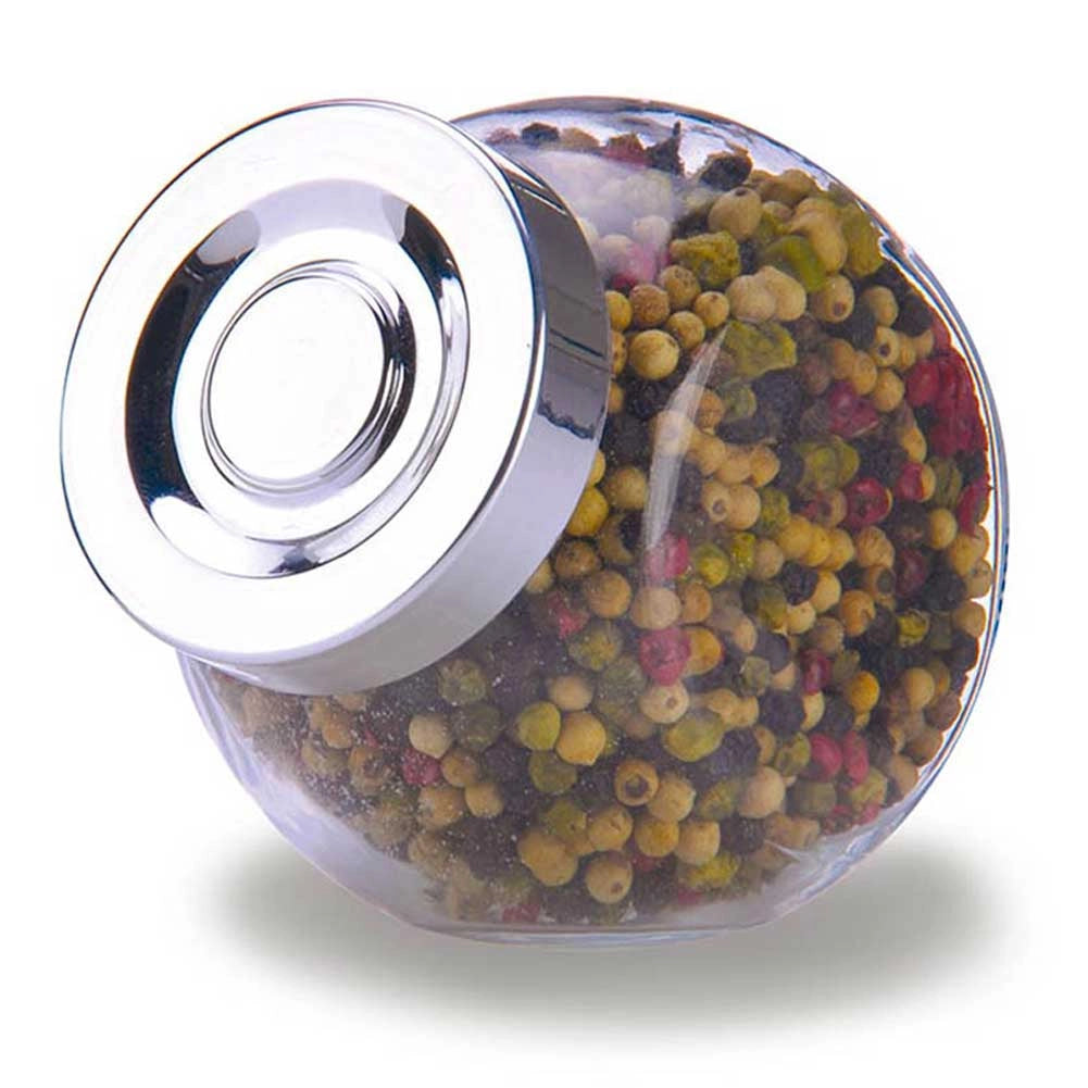 Set 4 Barattoli Contenitori Portaspezie Porta Alimenti Vetro con Coperchio 200ml
