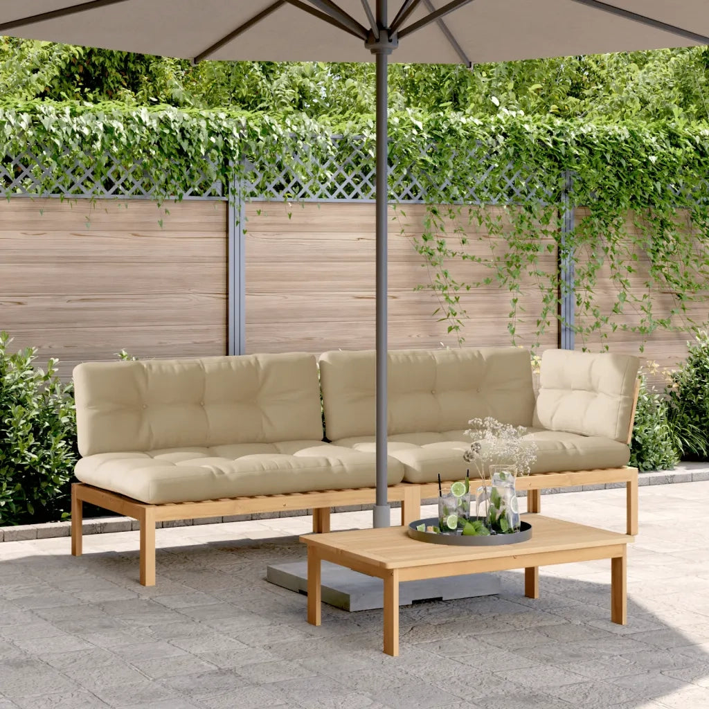 Set Divano Pallet Giardino 3pz con Cuscini Massello Acacia 3209321