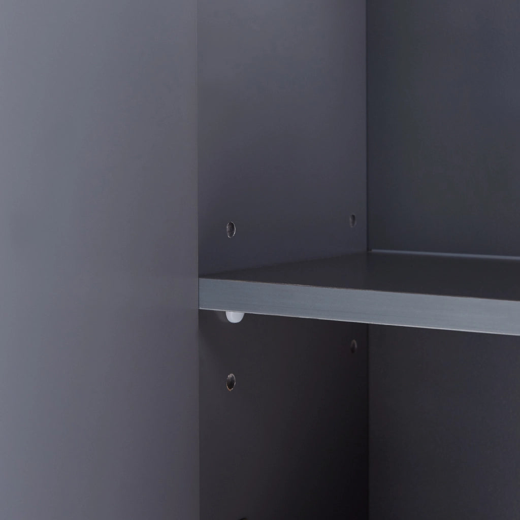 Mobiletto da Parete Overath per Bagno con 2 Ante a Specchio 50x60x20 cm - Grigio [en.casa]