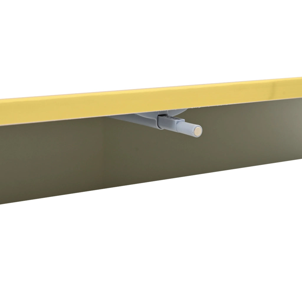 TAVOLINO DA SALOTTO 100 x 50 x 38 cm Bianco caldo con bordi oro e 2 cassetti