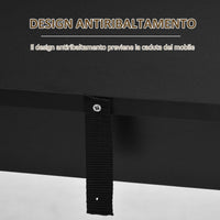 Tavolo Alto da Bar 112x57x106 cm con Mensole in Legno Nero