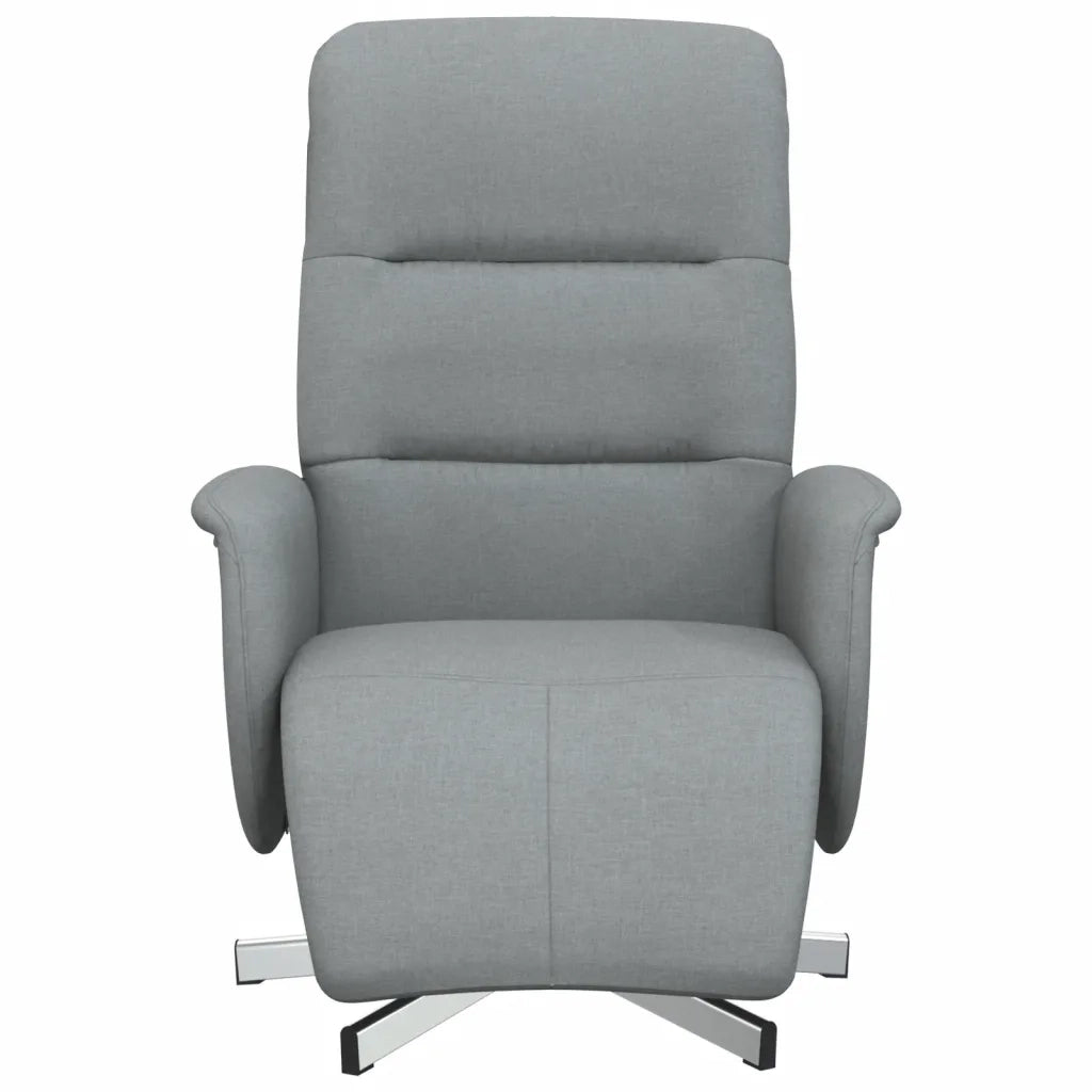 Poltrona Reclinabile con Poggiapiedi Grigio Chiaro in Tessuto 356561