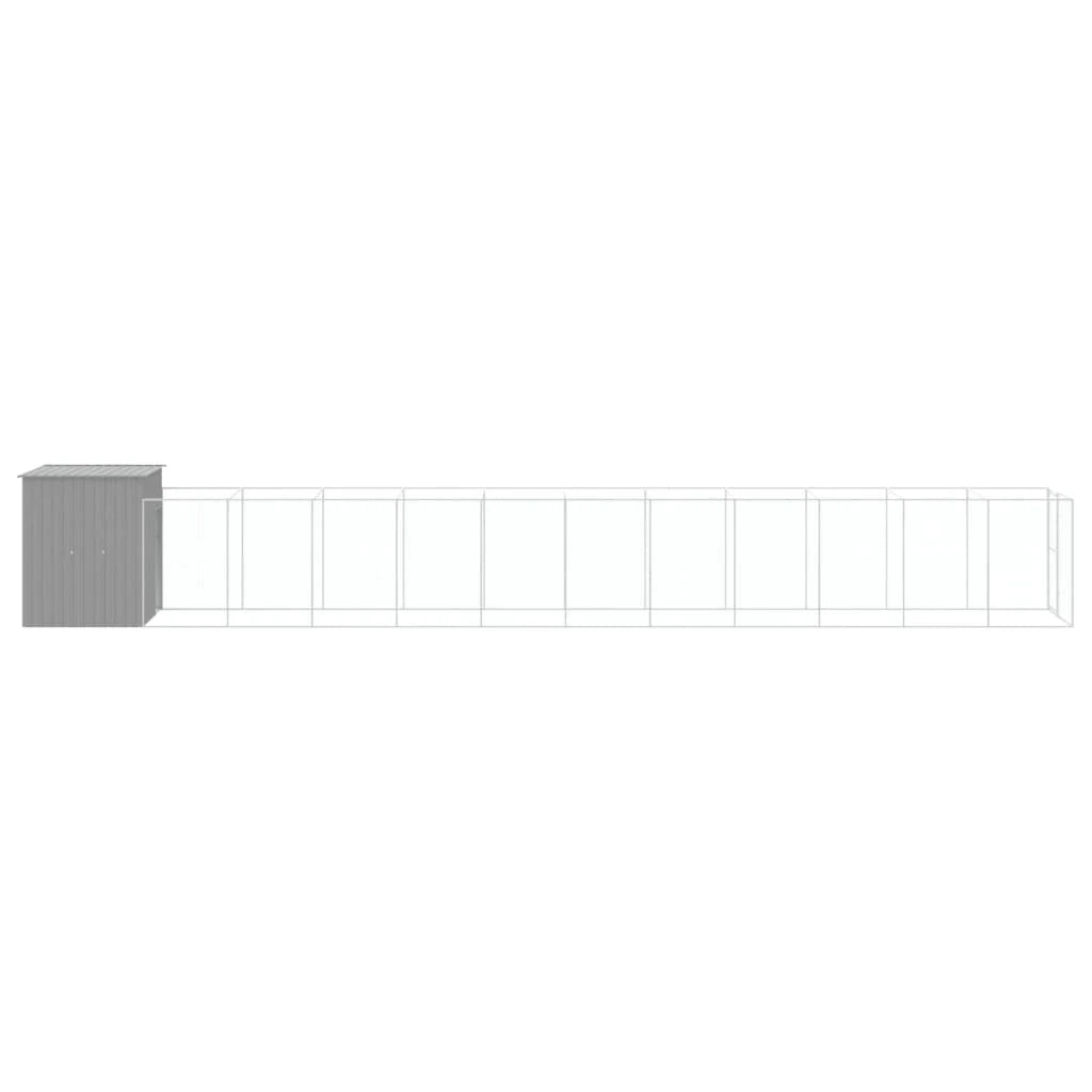Cuccia per cani con recinto chiaro 165 x 1271 x 181 cm grigio 02_0043496