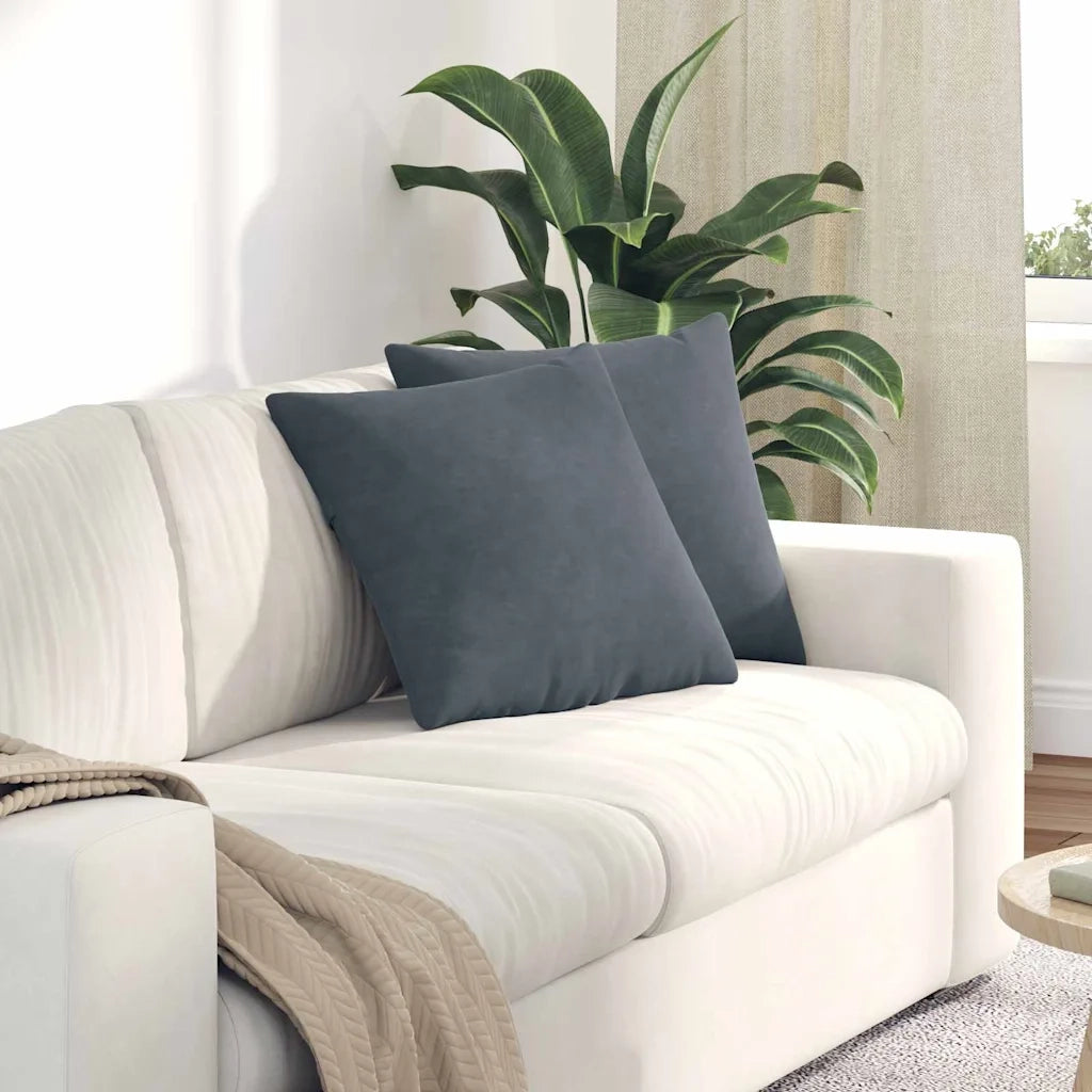 Cuscini da Divano 2 pcs Grigio scuro 45 x 45 cm