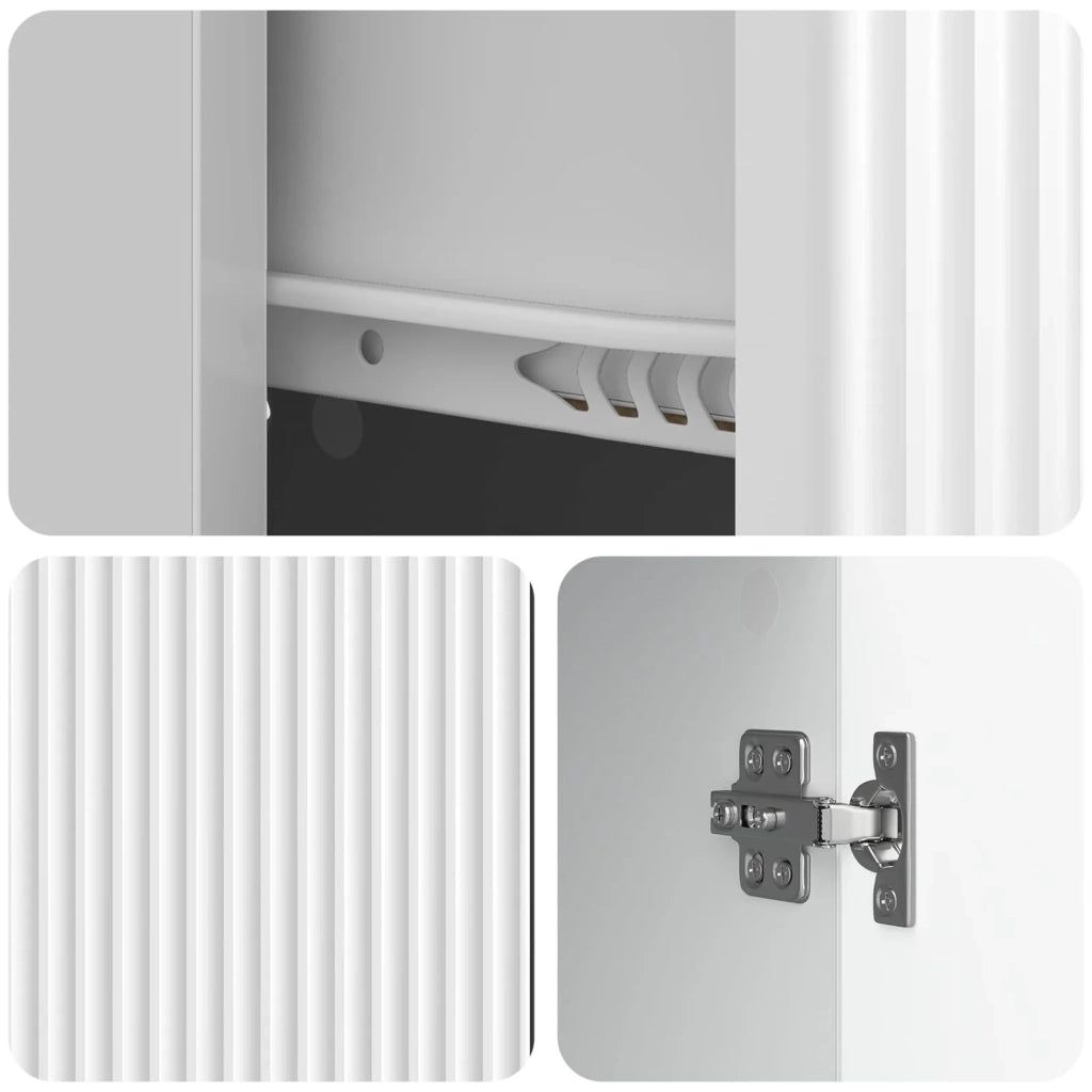 Credenza Bianco Lucido 66 x 34,5 x 90 cm Legno ingegnerizzato 894629