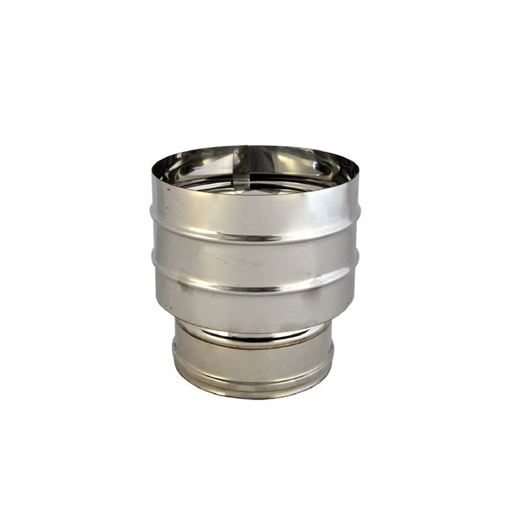 Fumaiolo a cappello doppia parete KASART antivento acciaio inox spessore 5/10 +misure Ø CM 10/15