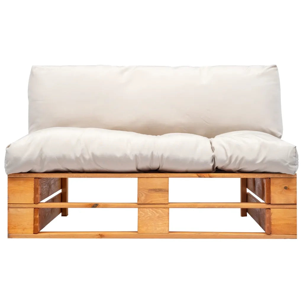 Divano da Giardino a Pallet e Cuscini Sabbia in Legno di Pino cod mxl 56282