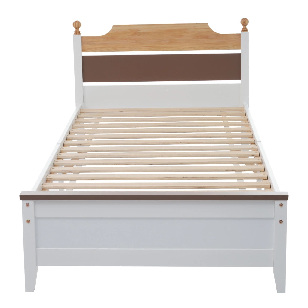 Letto singolo in legno di pino - Xylo - 90x200 cm - Bianco