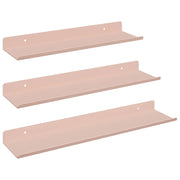 3 pz Mensola | Ripiano | Scaffale sospesa Rosa 40 x 9 x 2,5 cm Acciaio