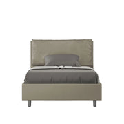 Letto 1 Piazza E Mezzo 120x190 cm Senza Rete Imbottito in Similpelle Antea Large Cappuccino