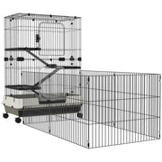 Gabbia per piccoli animali con 3 piani e 3 rampe ¨C zephmum ¨C metallo e PP nero