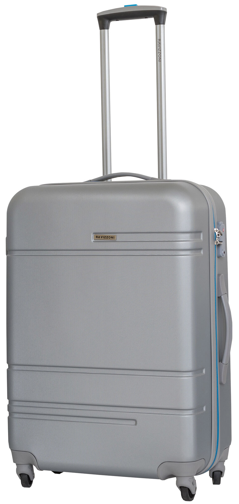 Set 3 Valigie Trolley Rigide in ABS 4 Ruote TSA Ravizzoni Sangria Silver